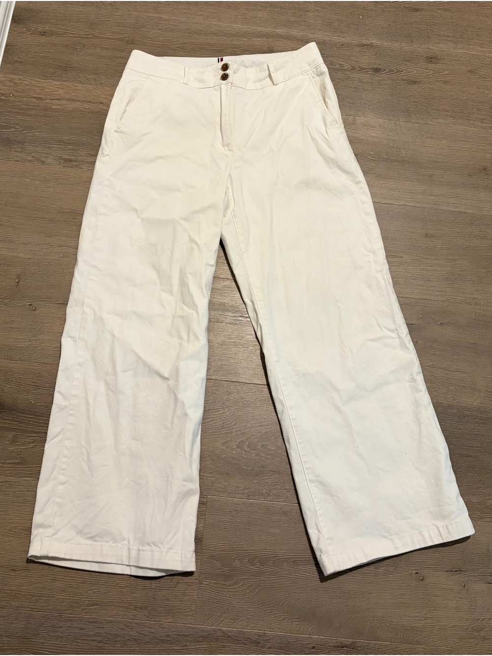Tommy Hilfiger womens White Wide-Leg Chinos
